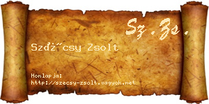 Szécsy Zsolt névjegykártya